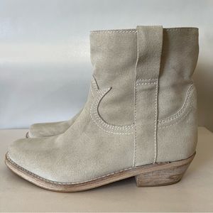 Sam Edelman Myron Suede Western Ankle Grey Beige Boots